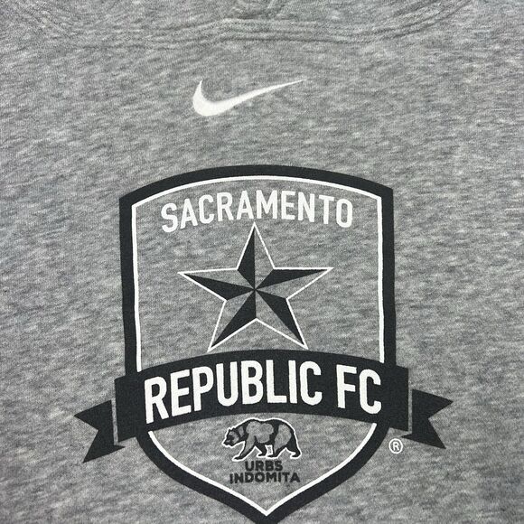 Y2K Nike Center Swoosh Sacramento Republic FC Soccer Hoodie Youth XL Men’s S/M - Picture 6 of 9